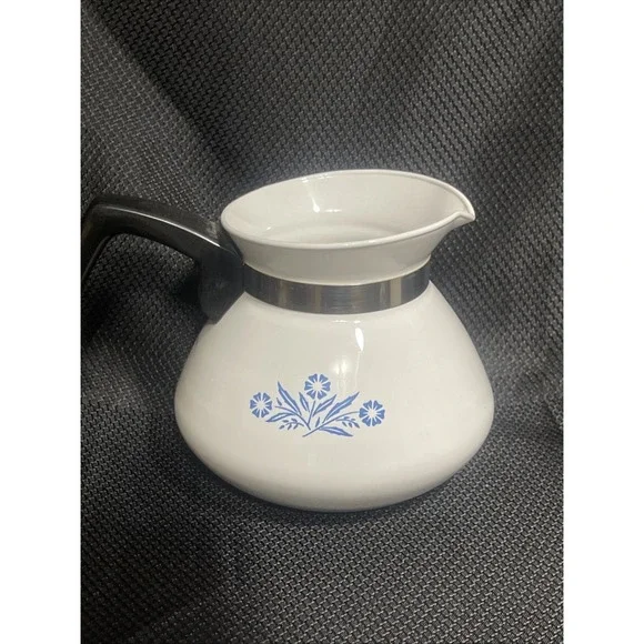 Vintage Corning Ware Blue Cornflower 6 Cup Coffee Tea (NO LID) 5.25" Tall - Picture 1 of 7